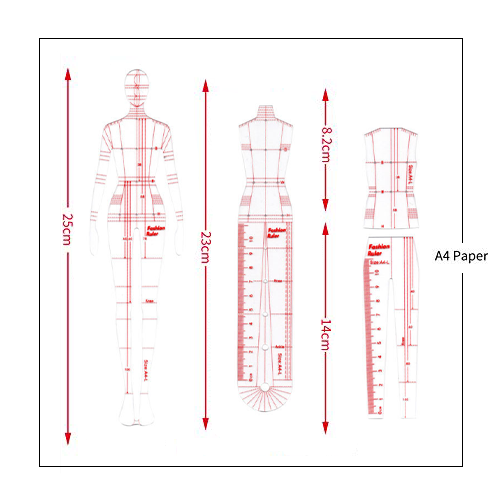 4pcs french curve template ruler set