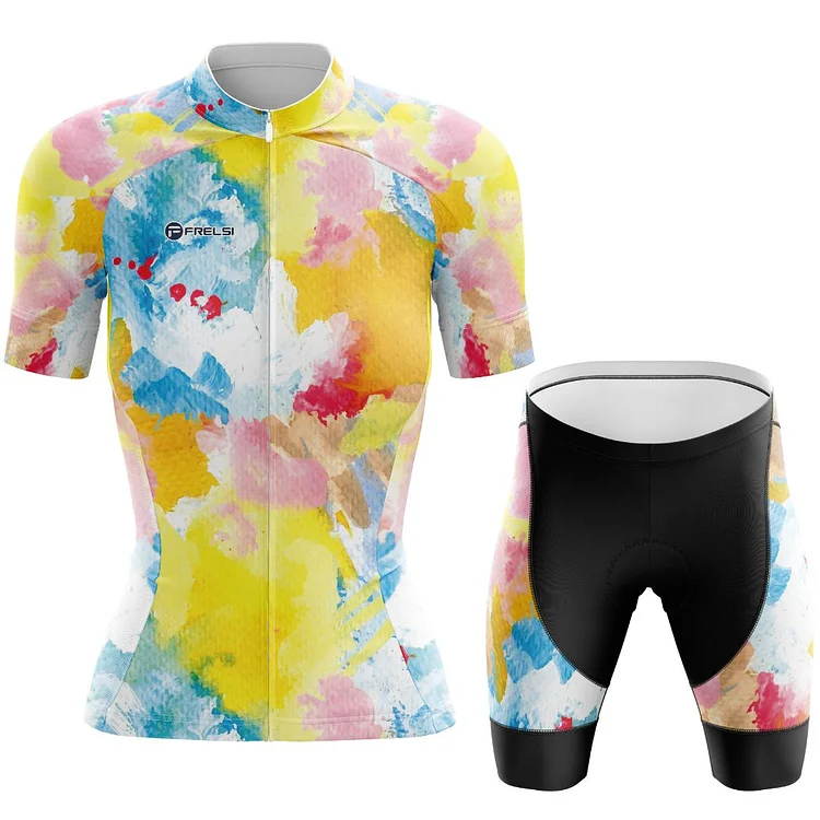 Watercolor Pedal Splash| Women's Short Sleeve Cycling Set