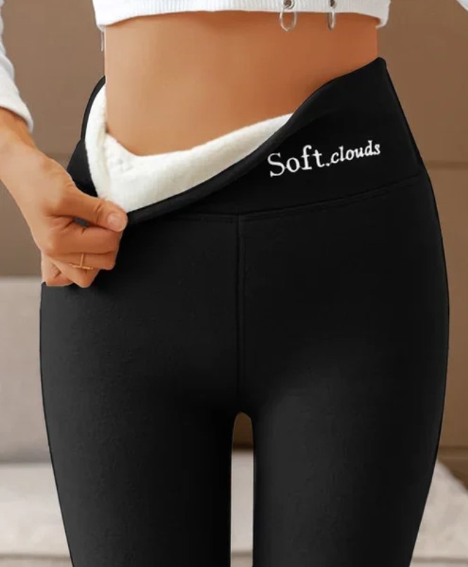 Casual Women Warm Winter Solid Pants Fleece Thermal Leggings