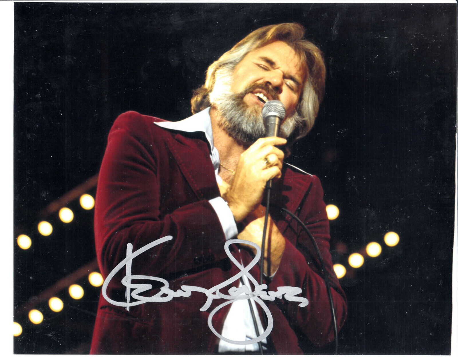Kenny Rogers American singer actor Signed Autograph 8x10
