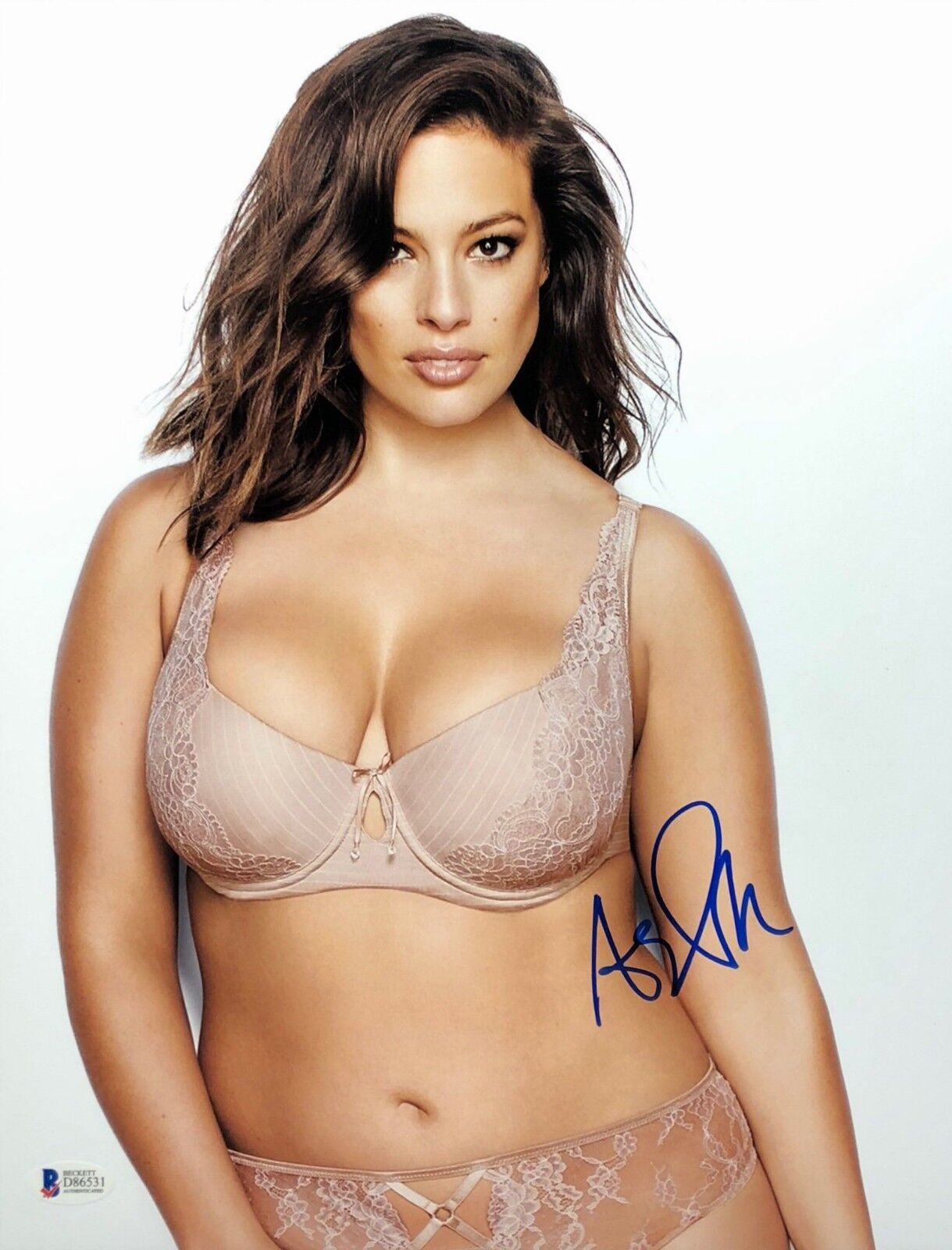 Ashley Graham Signed 11x14 Photo Poster painting *Model Beckett BAS D86531