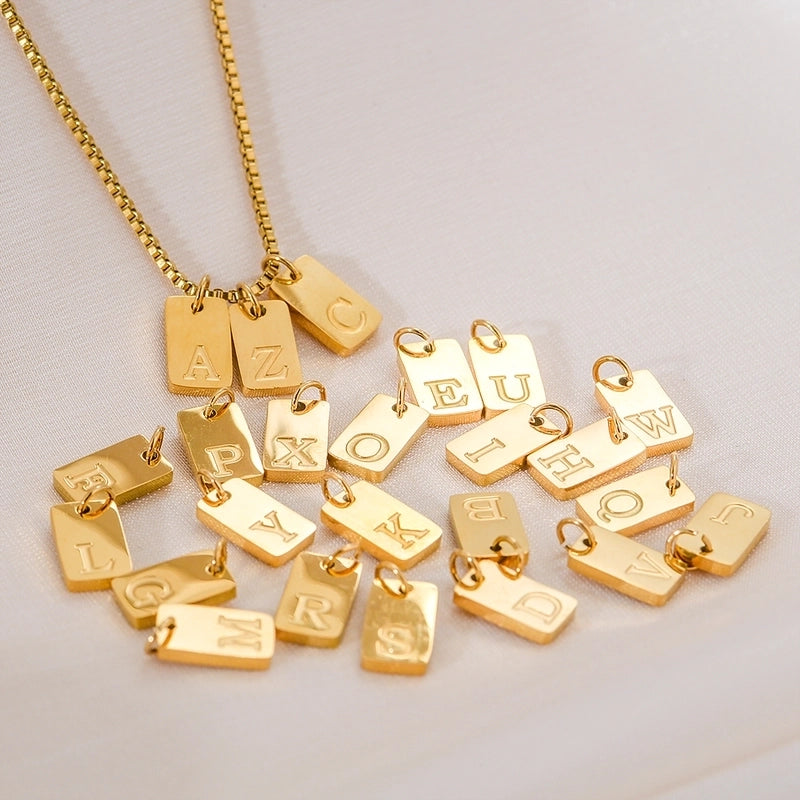 Minimalist Letter 304 Stainless Steel 18K Gold Plated Pendant Necklace