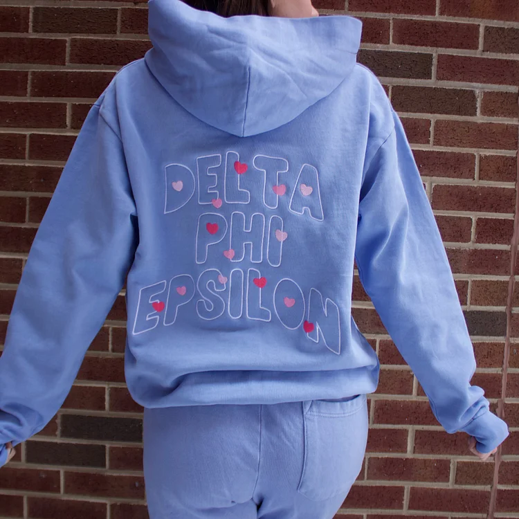 Surrounded By Love Urban Pullover Sorority Embroidered Hoodie