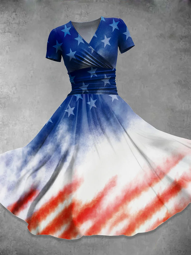 Independence Day  Art  Print Casual Dress