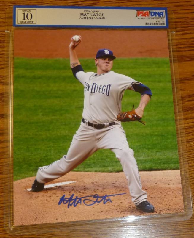 Mat Latos Signed 8x10 Photo Poster painting PSA/DNA COA Gem Mint 10 Autograph Picture Padres Red