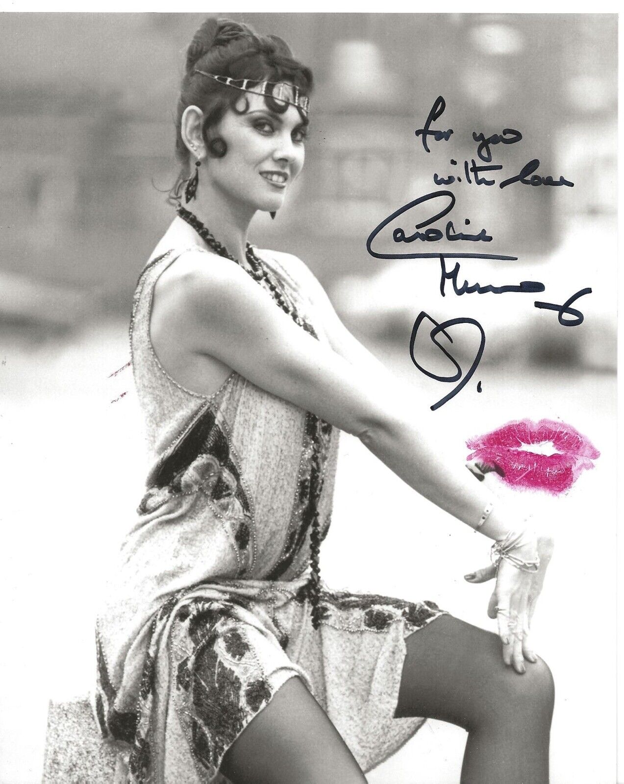 007 Bond girl Caroline Munro signed and personally kissed Photo Poster painting IMAGE No93