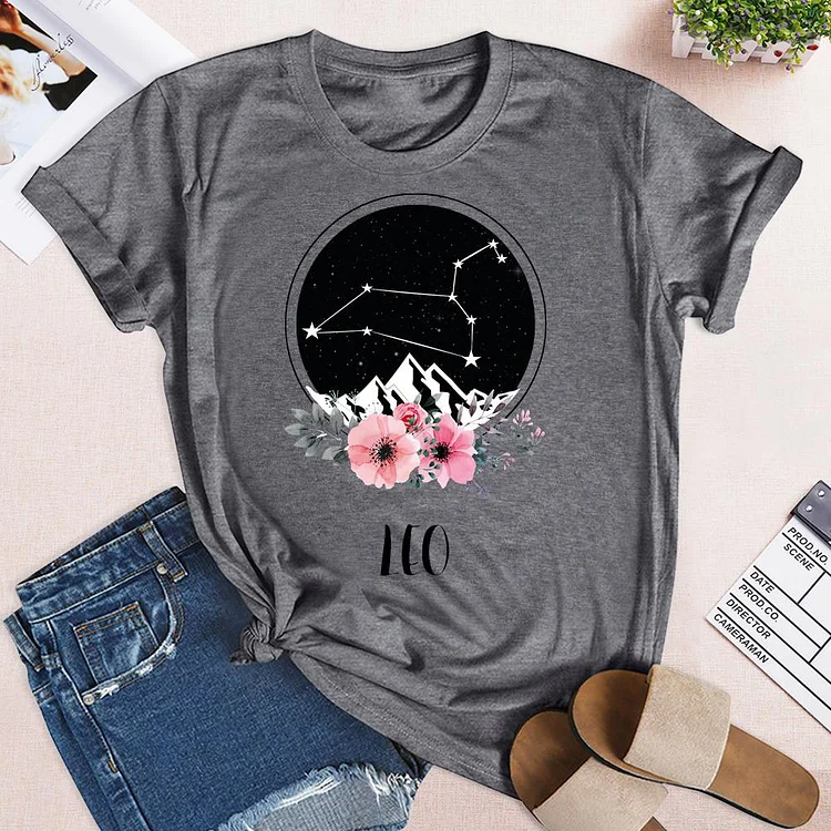 Leo Zodiac Star Sign T-Shirt-03232-Annaletters