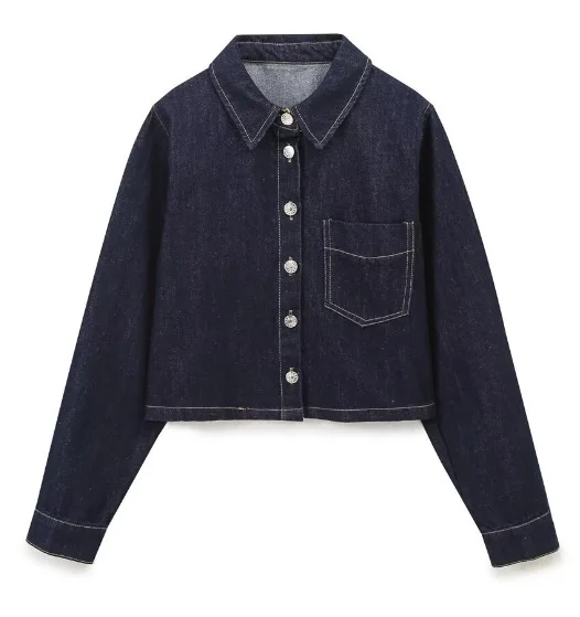 Nigikala Nigikala Women's Explosive Casual Long-Sleeved Denim Shirt