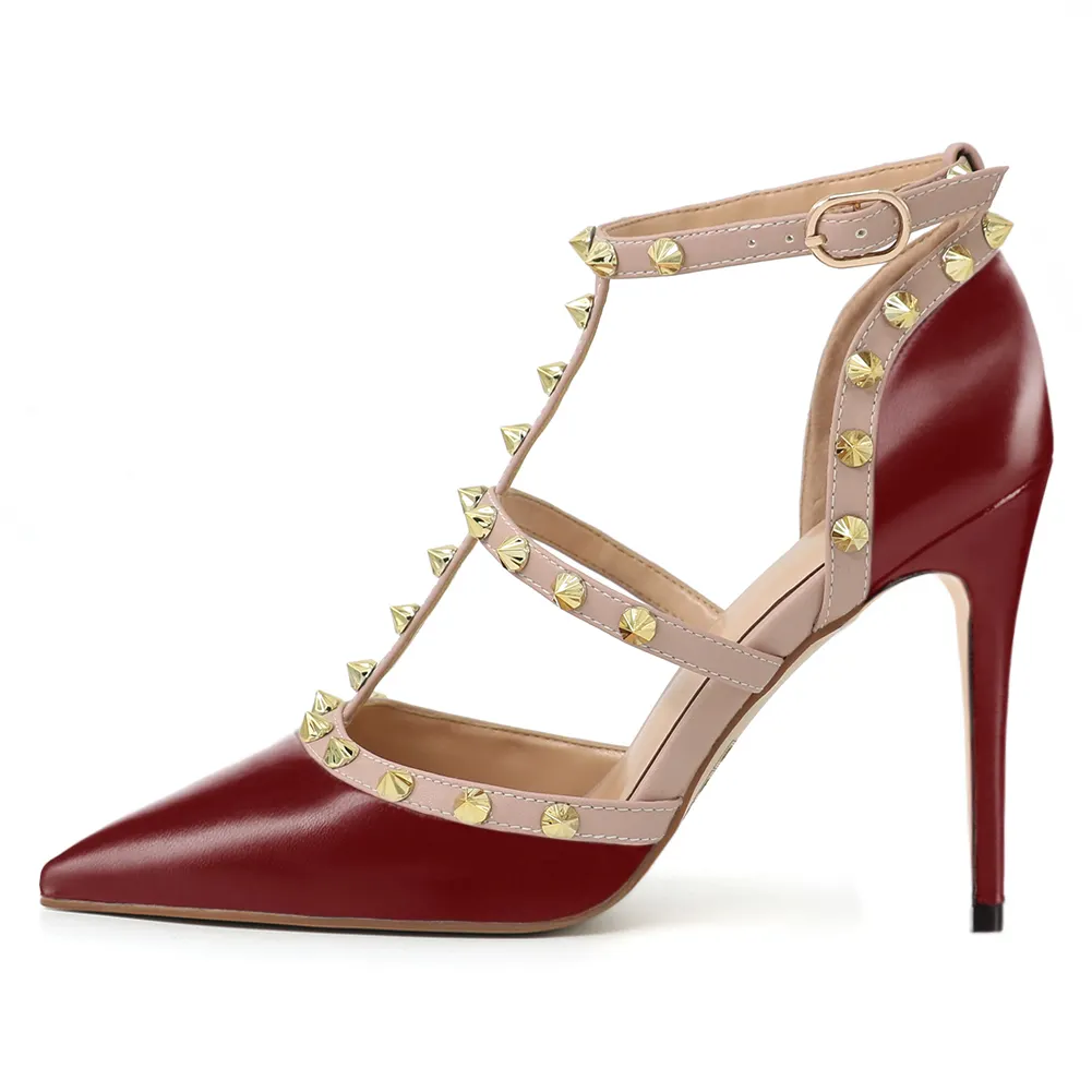100mm Rivets Studs Summer Strappy Shoes Party Wedding Sandals-vocosishoes