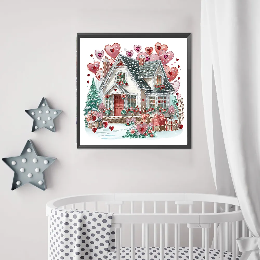 Diamond Painting - Partial Special Shaped Drill - Love House(Canvas|30*30cm)