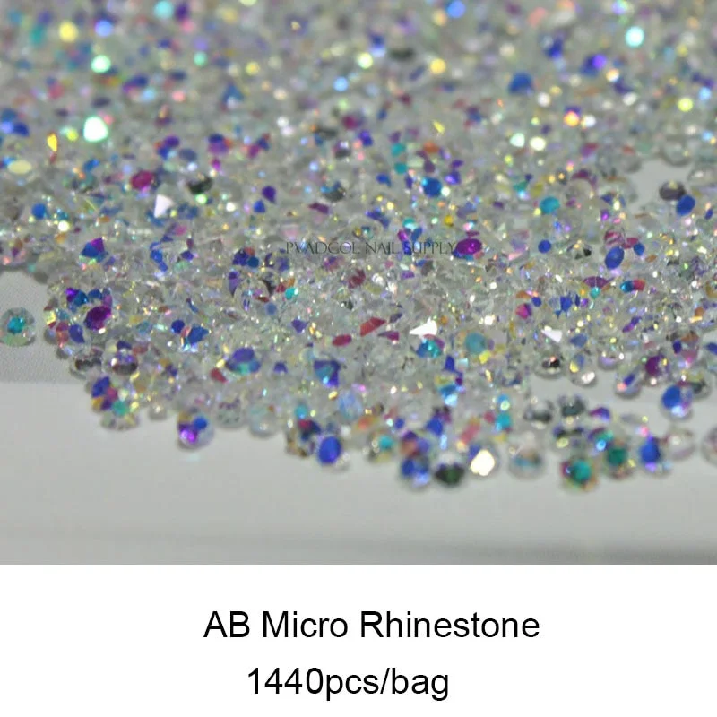 Glitter Pixie Nails Crystal Micro Beads Multicolor AB 3D Nail Art Rhinestone Decorations Manicure Accessories-Nail Inspo