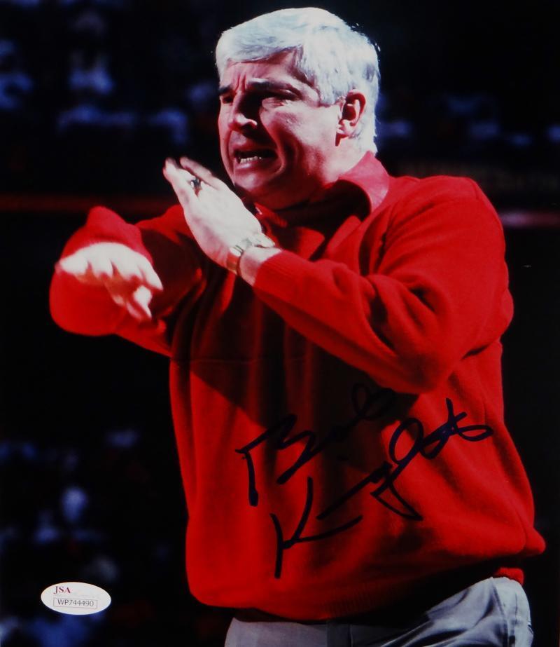 Bob Knight Autographed Indiana 8x10 Photo Poster painting Close Up w/ Hands-JSA W Auth *Blue