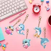 5pcs DIY Dolphin Diamond Painting Double-Sided Keychains