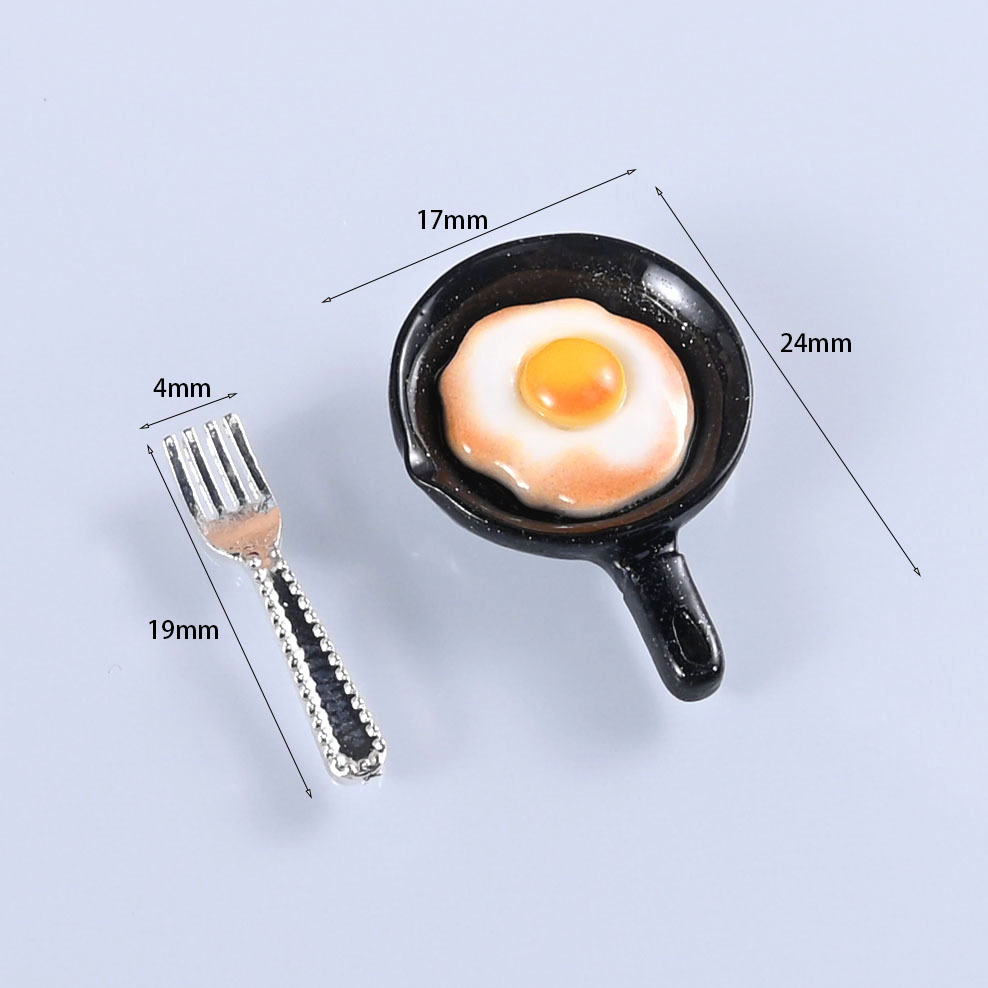 Mini Fried Egg Set Resin Charms