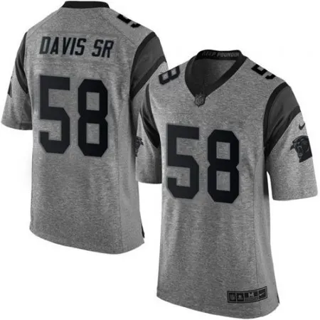Panthers #58 Thomas Davis Sr Gray Men's Stitched NFL Limited Gridiron Gray Jersey