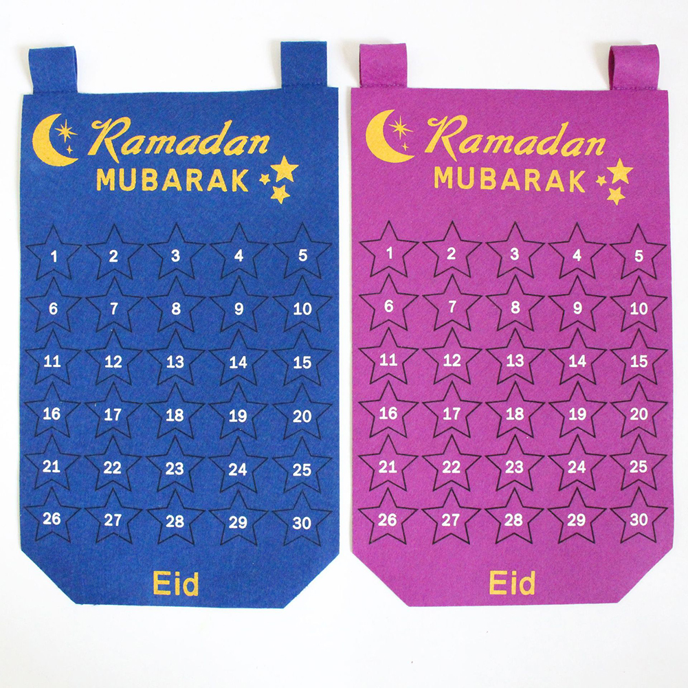 

30 Days Eid Mubarak Advent Countdown Calendar Ramadan Muslim Decor Supplies, Purple, 501 Original