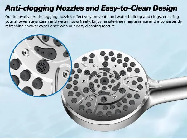 Hibbent Upgraded Chrome Fixed Shower Head Combo - 13'' Easy Reach High Pressure Rainfall Shower, 5-Jet Fixed Showerhead, 10-Mode Handheld, 12'' Extension Arm, 4-Way Diverter, 71'' Hose, Holder, cUPC Certified (Multi-Spray, Adjustable), Jets Fixed Showerhe