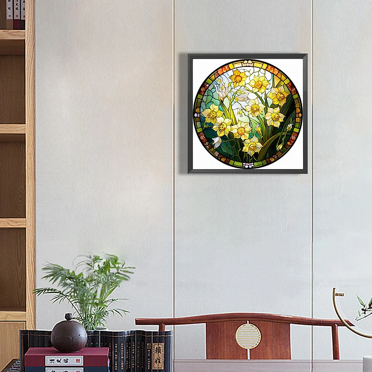 Stained Glass Flower Diamond Painting Hydrangea