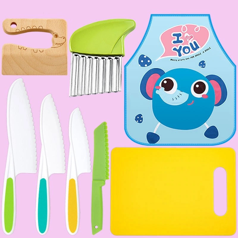 Casual Solid Color Plastic Chopping Board Fruit Knife 1 Set