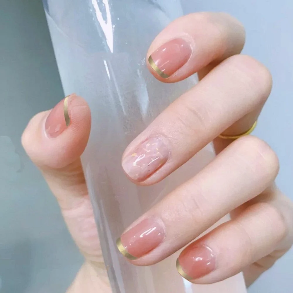 24pcs French Square Head Ballerina False Nails With Designs Wearable Artificial Fake Nails Full Cover Press On Nail Tips