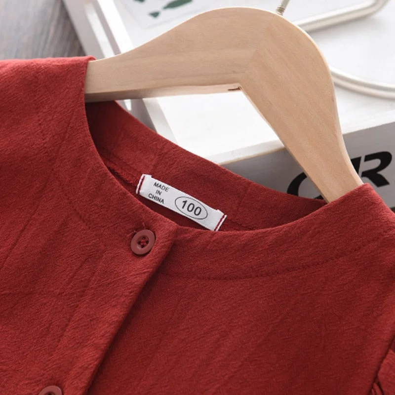 Bear Leader Girls Solid Long Sleeve Dresses 2022 New Fashion Kids Girl Casual Party Costumes Children Soft Vestidos 3-7 Years