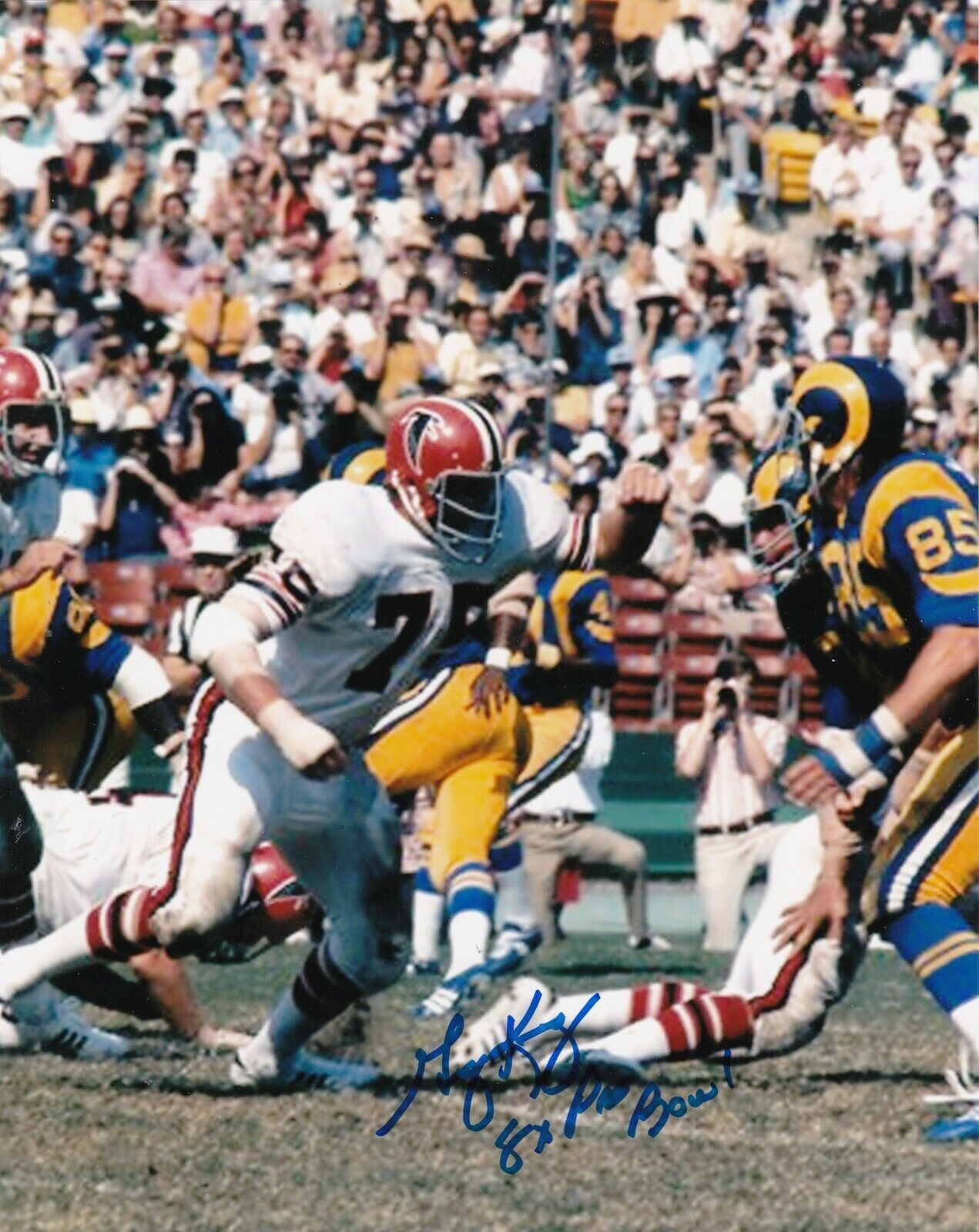 GEORGE KUNZ ATLANTA FALCONS 8 X PRO BOWL ACTION SIGNED 8x10