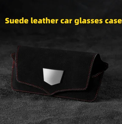 Suede Leather Car Glasses Case