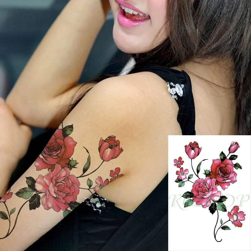 Waterproof Temporary Tattoo Sticker Butterfly Flower wing fake tatto flash tatoo tatouage temporaire waist chest for women girl