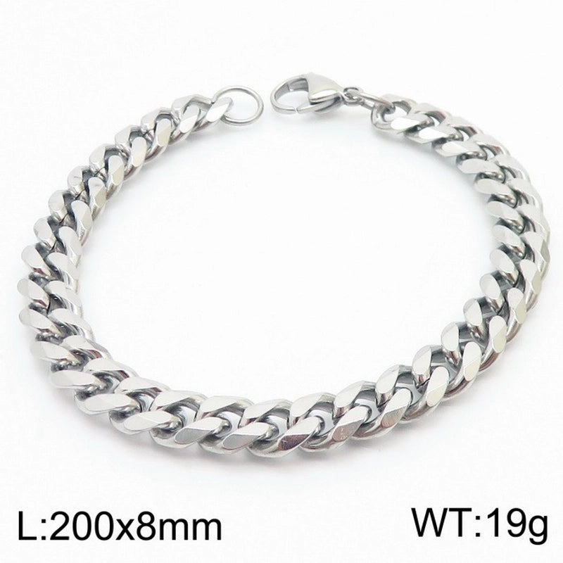 Hip-hop Solid Color Stainless Steel Plating Bracelets 1 Piece