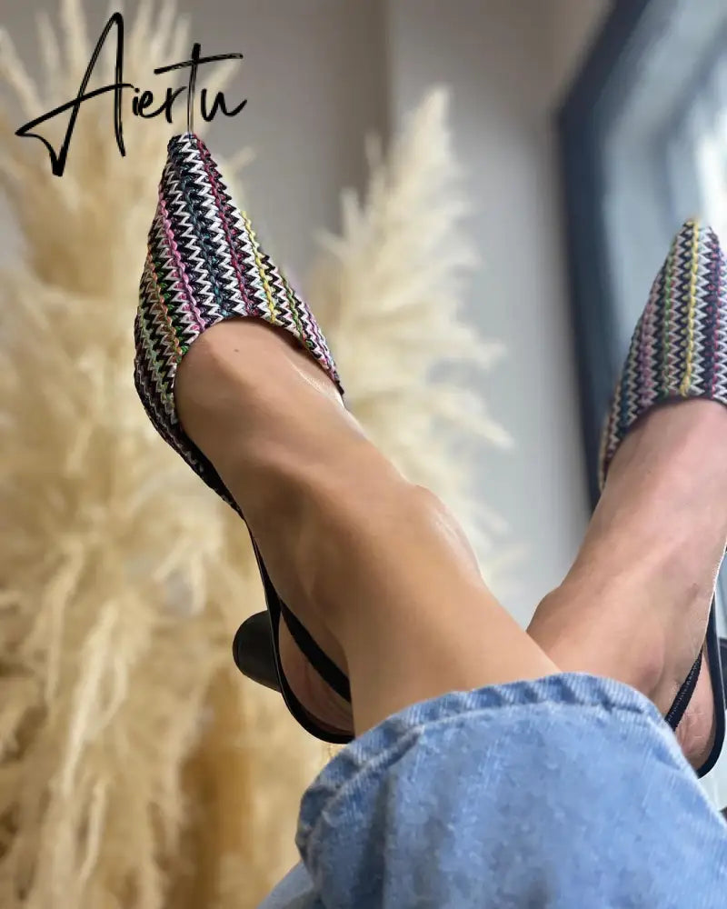 Aiertu Women Shoes Pumps Black Yellow High Heels Designer Sandals Lolita Ladies Luxury Mix Colour Party Summer Designer обувь для женщин летняя туфли на каблуке chaussure femme Sexy Aiertu
