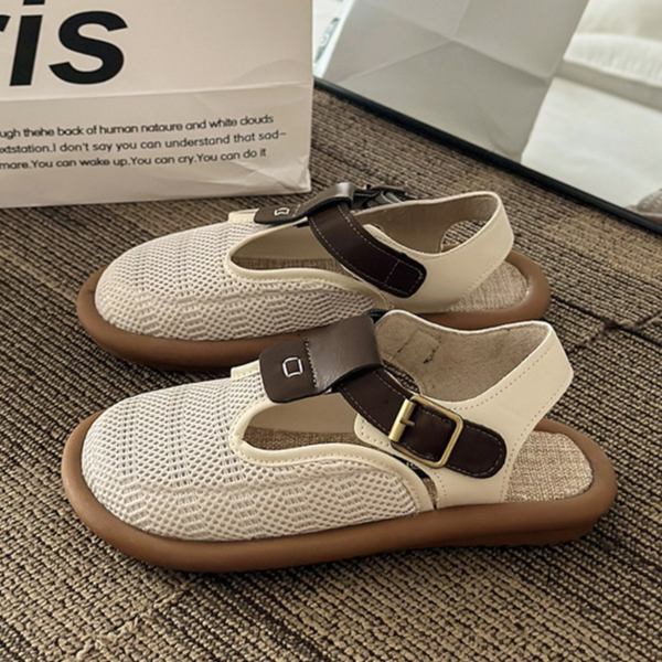Arkget Shoes | Women's Breathable Linen Comfortable Adjustable Leather Strap Sandals