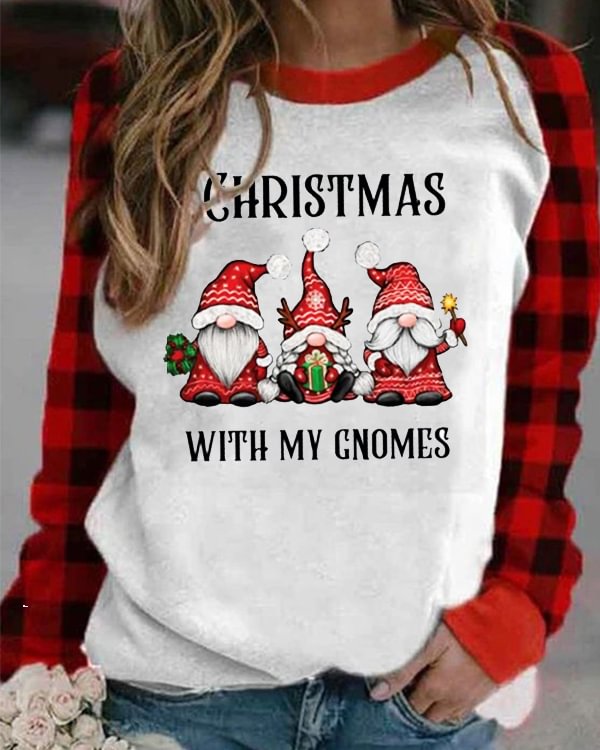 Christmas With My Cnomes Long Sleeve Panel Long T-Shirt