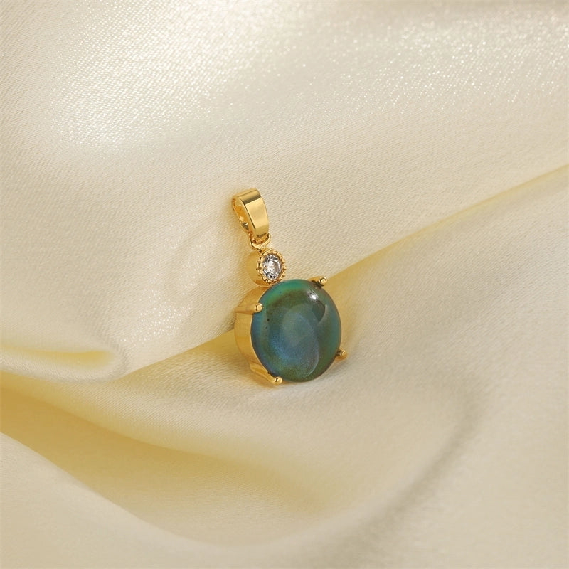 1 PCS/Package Hole 10mm+ Copper Zircon 18K Gold Plated Heart Shape Flower Pendant