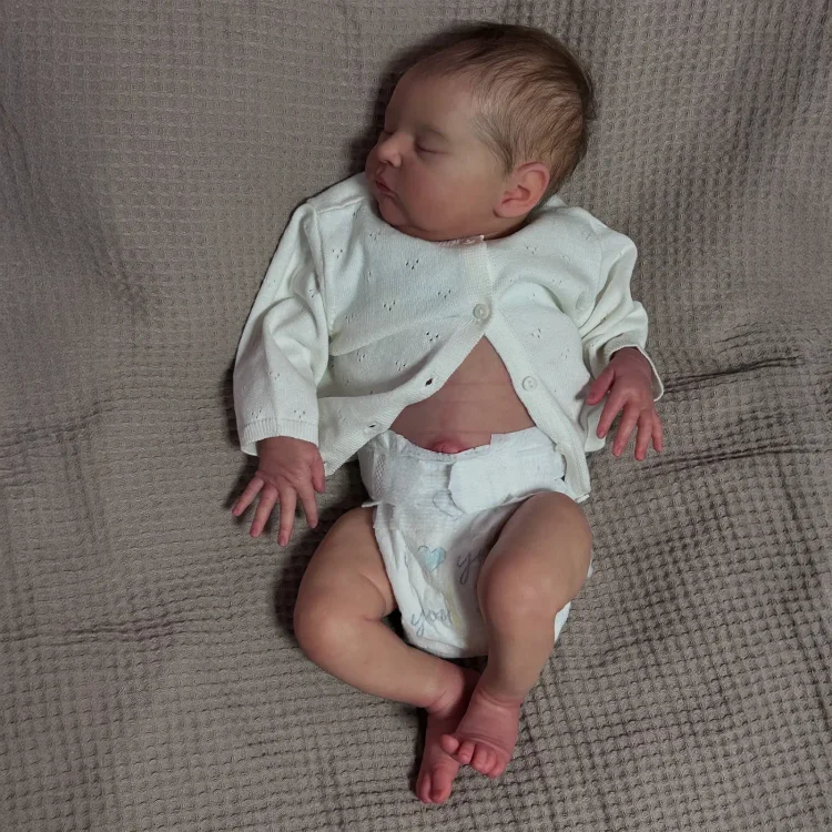  20" Lifelike Reborn Brown Hair Girl Baby Doll Named Hellia, Gifts For Kids - Reborndollsshop®-Reborndollsshop®