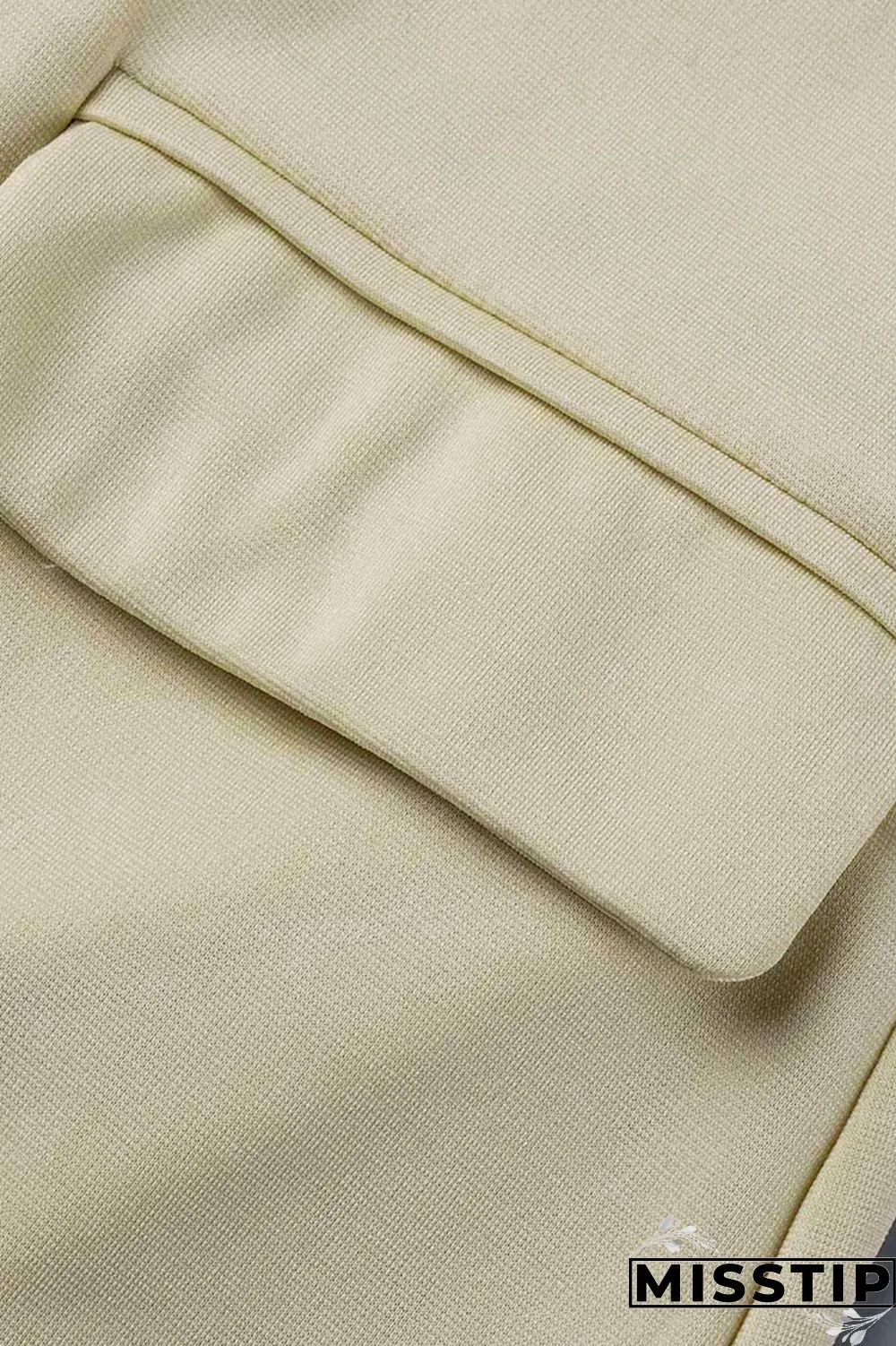 Khaki Casual Solid Patchwork Buttons Turn-back Collar Long Sleeve Two Pieces