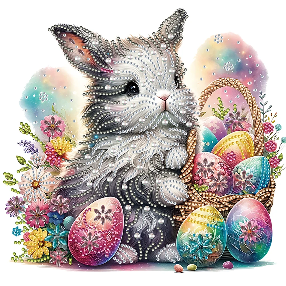 Partial Special-shaped Crystal Rhinestone Diamond Painting - Easter Egg Bunny(Canvas|30*30cm)