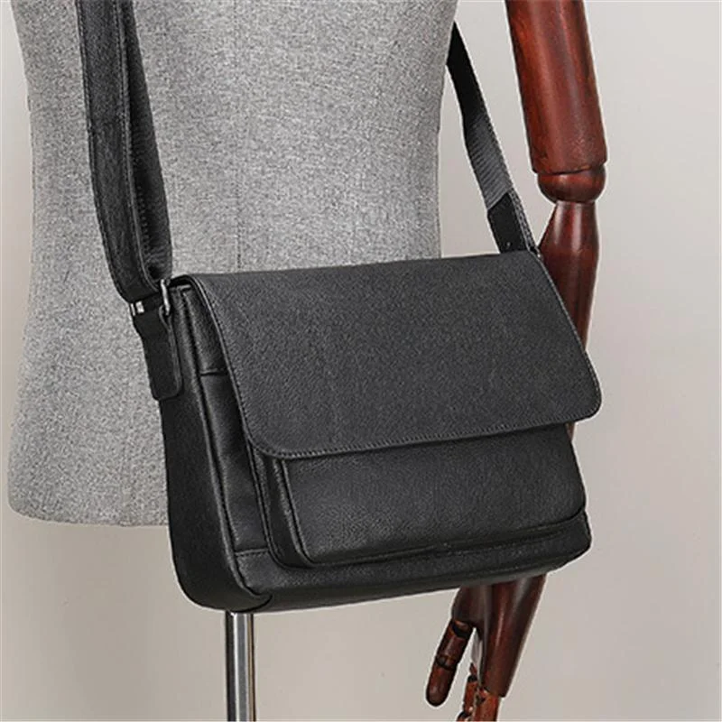 Mens Hipster Messenger Bags Plain Casual Leather Shoulder Bags