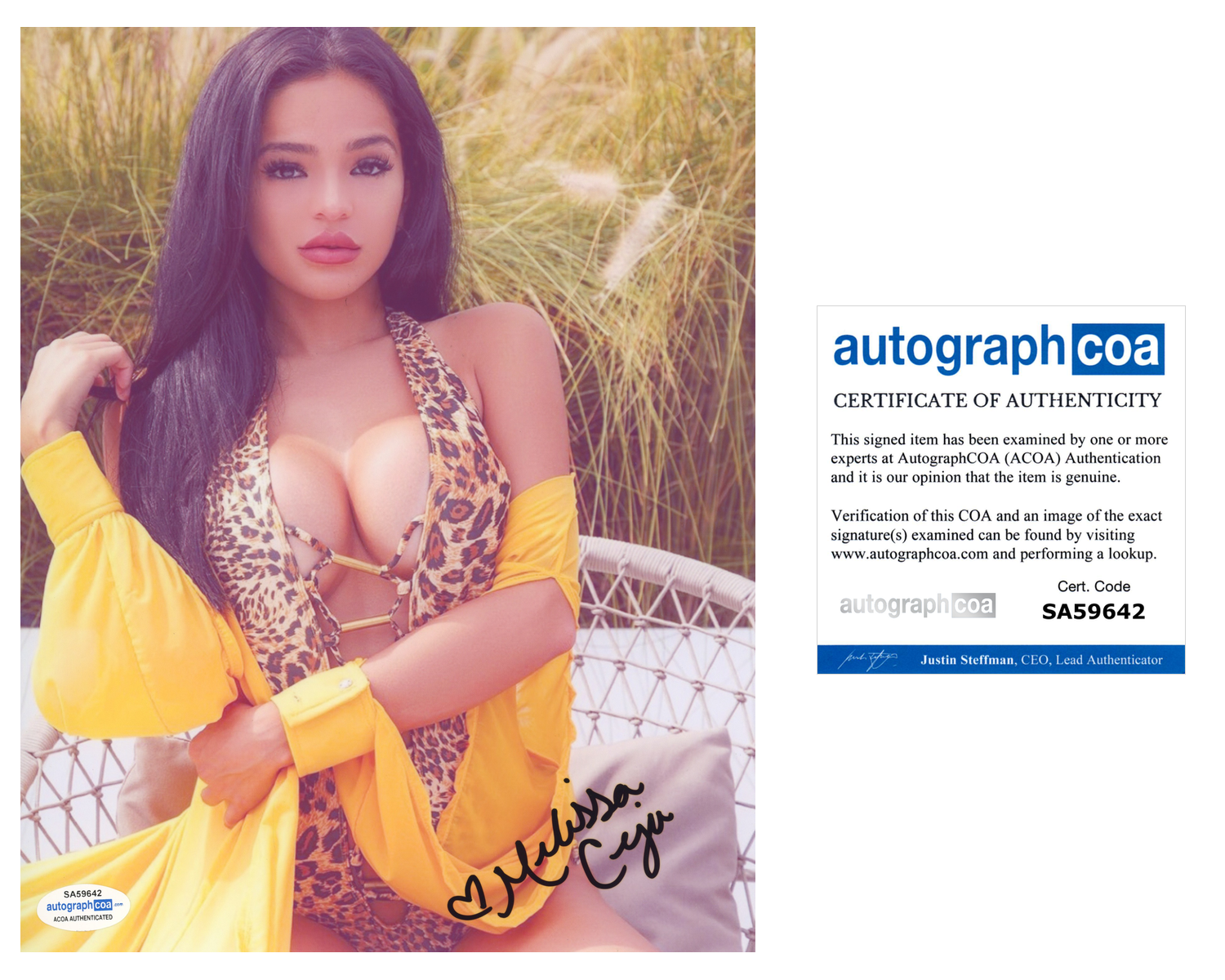 Melissa Ceja Signed Autographed 8x10 Photo Poster painting Sexy Model ACOA COA