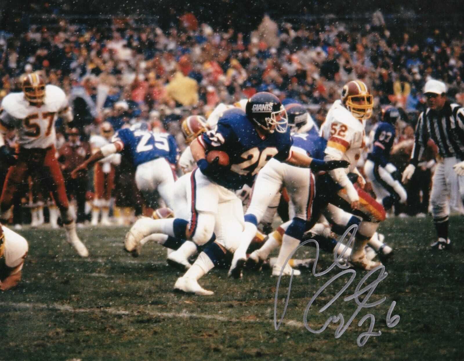 ROB CARPENTER NEW YORK GIANTS ACTION SIGNED 8x10
