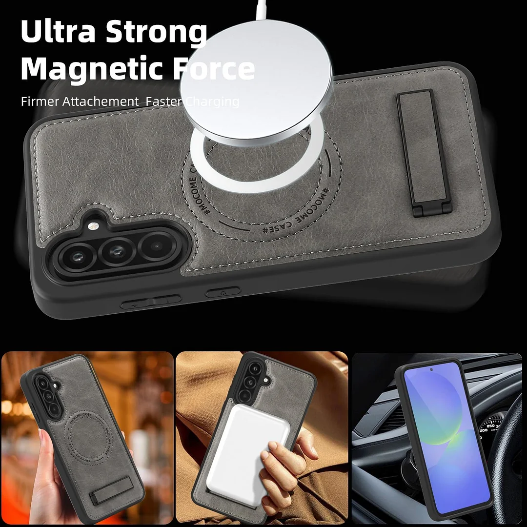 Samsung Galaxy Z Fold 6 Leather Case Magnetic Protective Case Holder Phone Case