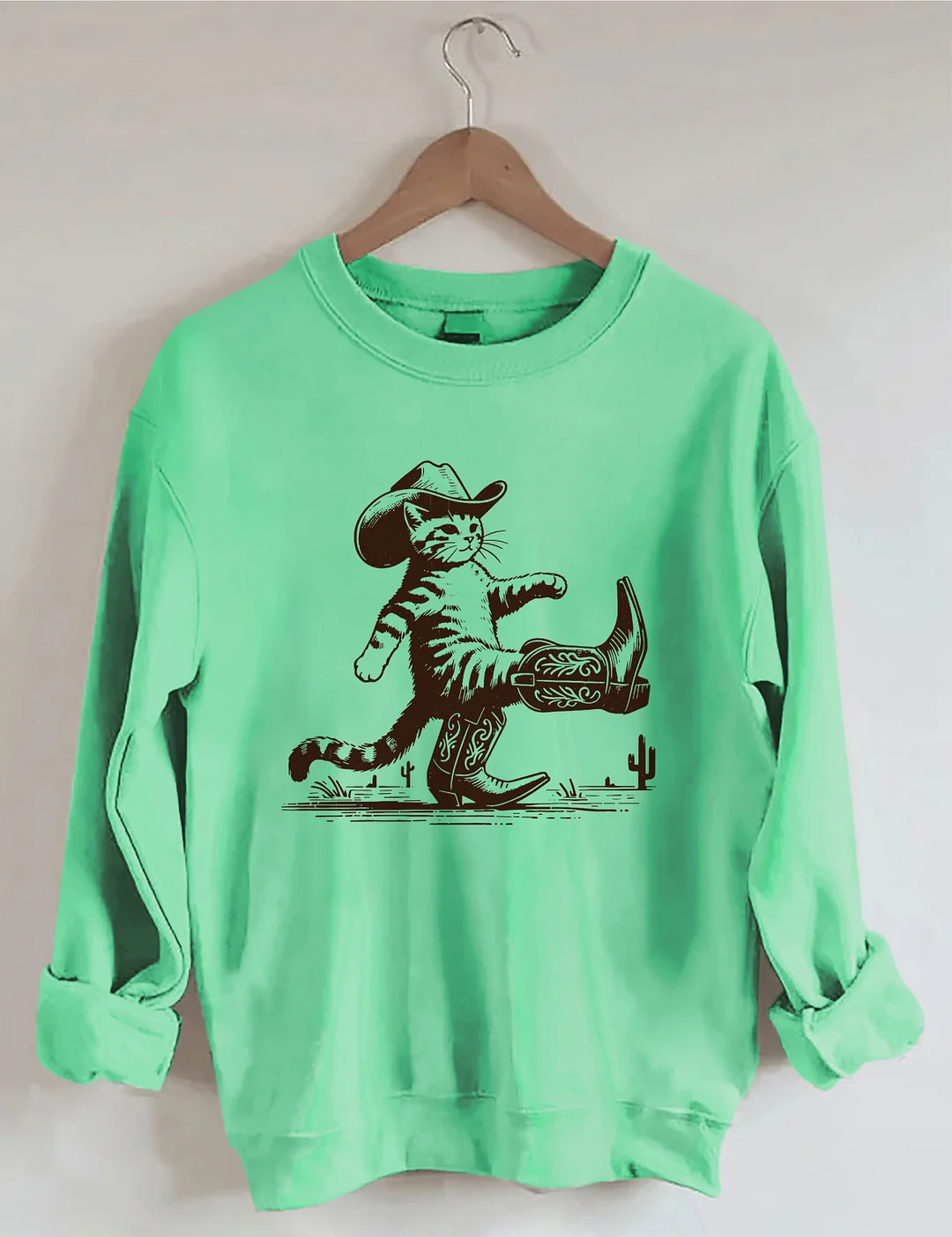 Funny Western Cowboy Cat Sweatshirt