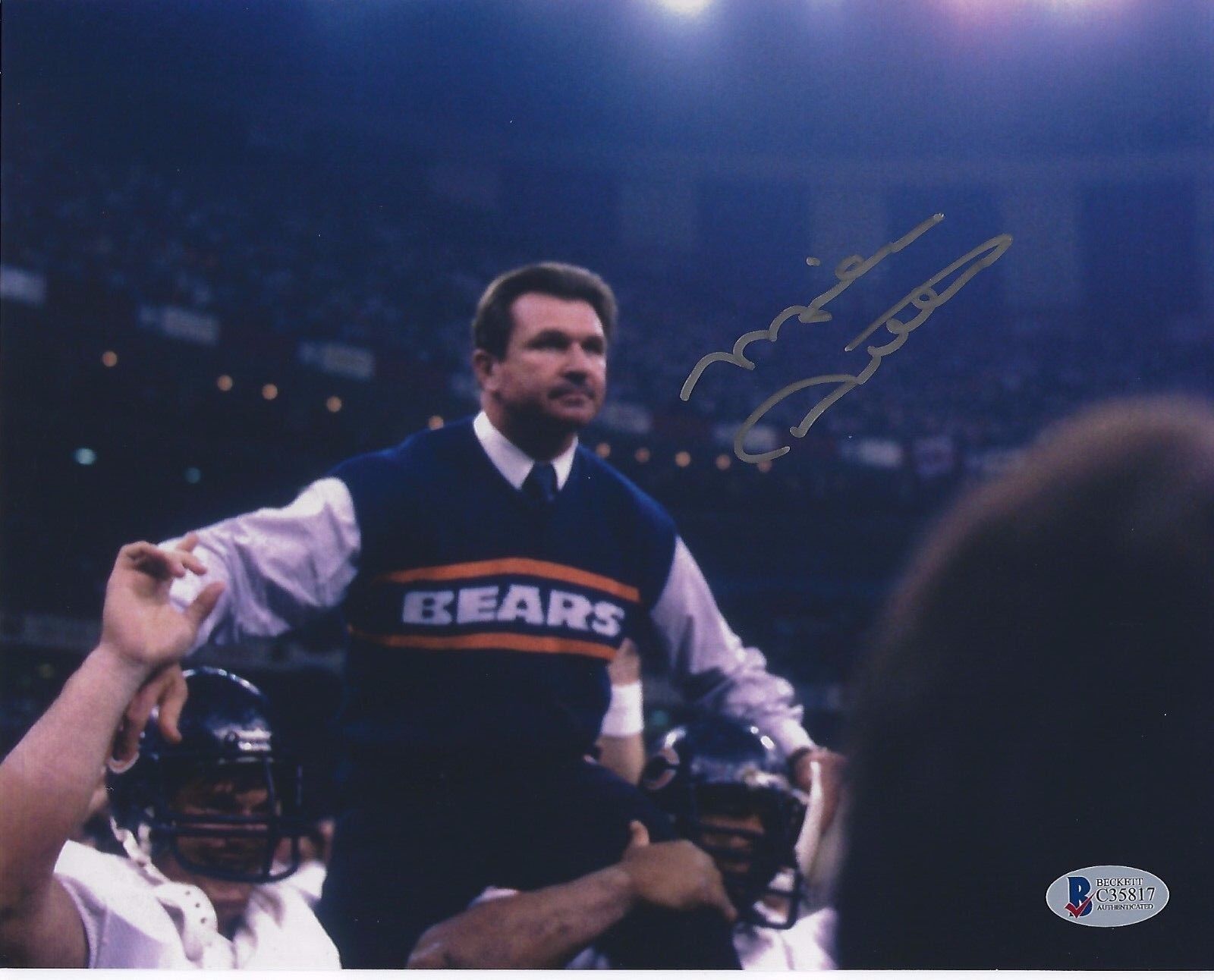 MIKE DITKA Signed BEARS 8x10 Photo Poster painting w/ Beckett COA