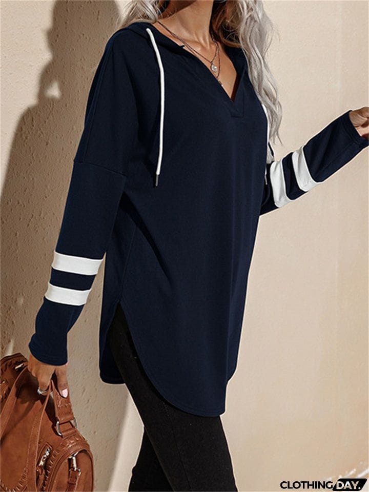 Cozy Spring Fall Thin V Neck Hoodies for Ladies