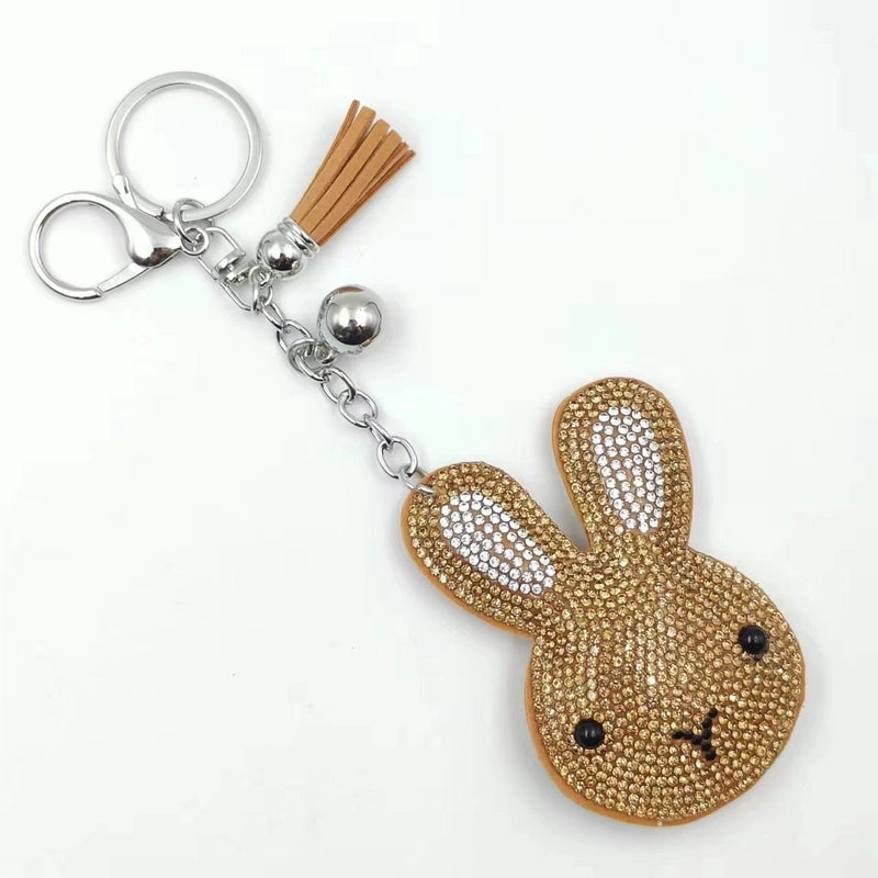 Cute Rabbit Flannel Diamond Women’s Keychain