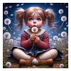 Diamond Painting-DIY Full Round Drill Dandelion Girl