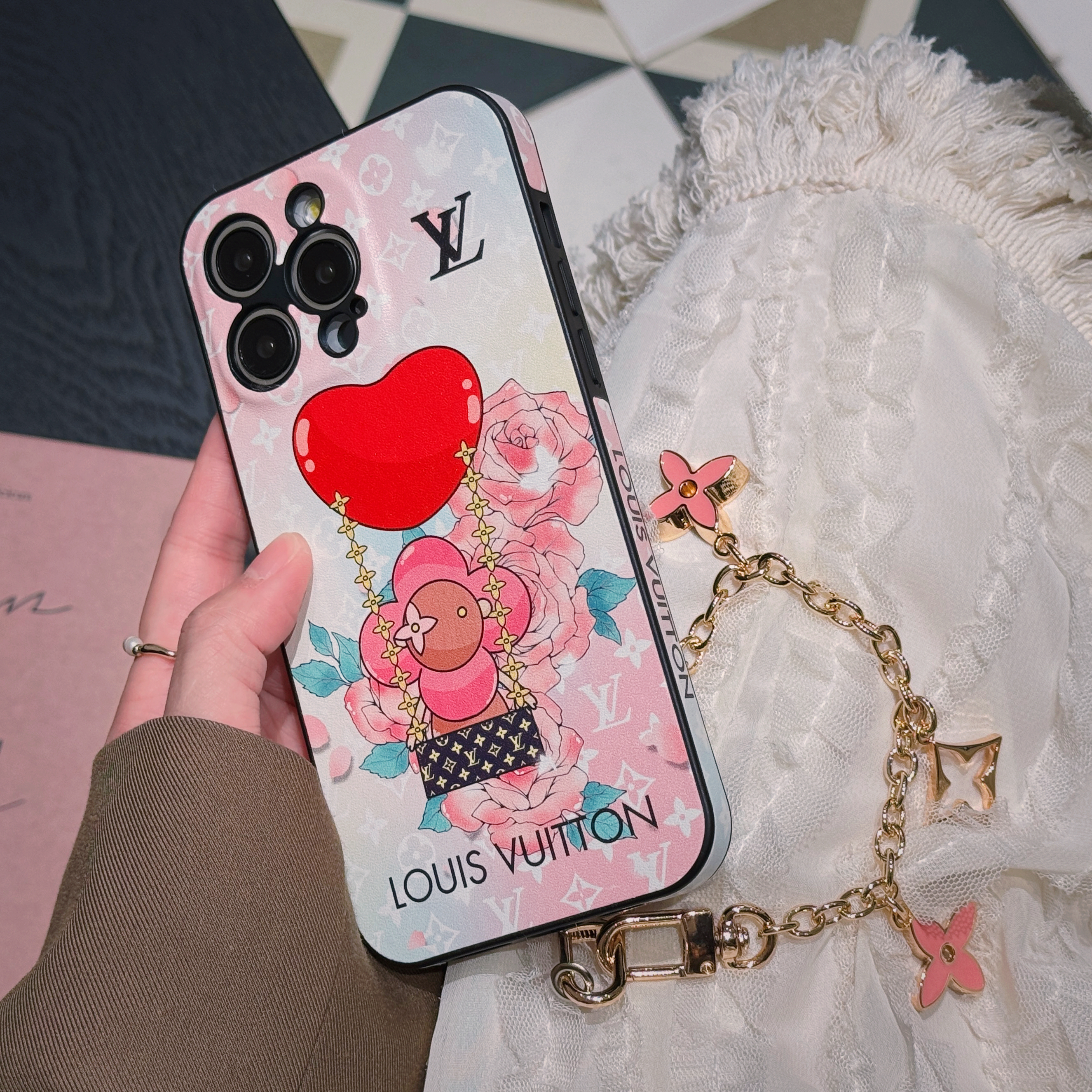 Louis Vuitton Canvas Leather LV Monogram Matching Bracelet Apple iPhone Case ProCaseMall