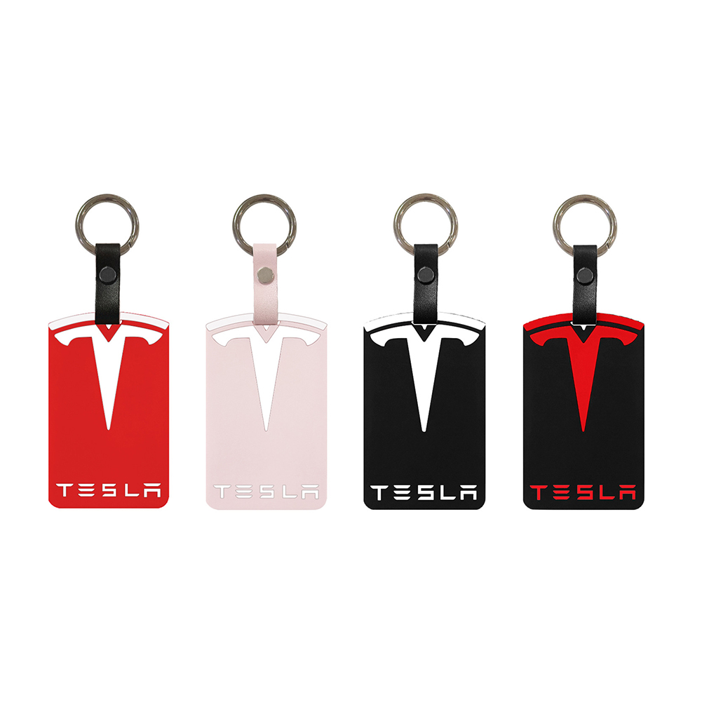 

Silicone Car Key Chain Card Holder Protector Case Cover for Tesla Model 3 Y, Red, 501 Original