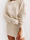 Knitted Cotton Long Sleeves+Skirt Suits
