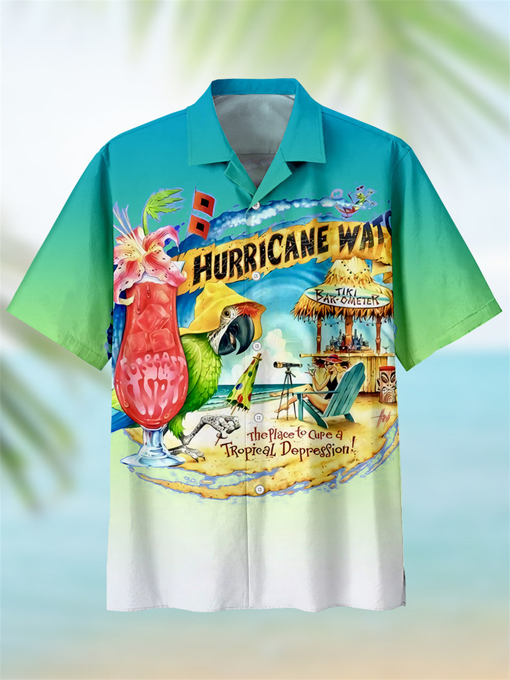 Men's Hawaiian Tiki Head Party Cuban Collar Shirt PLUSCLOTHESMAN