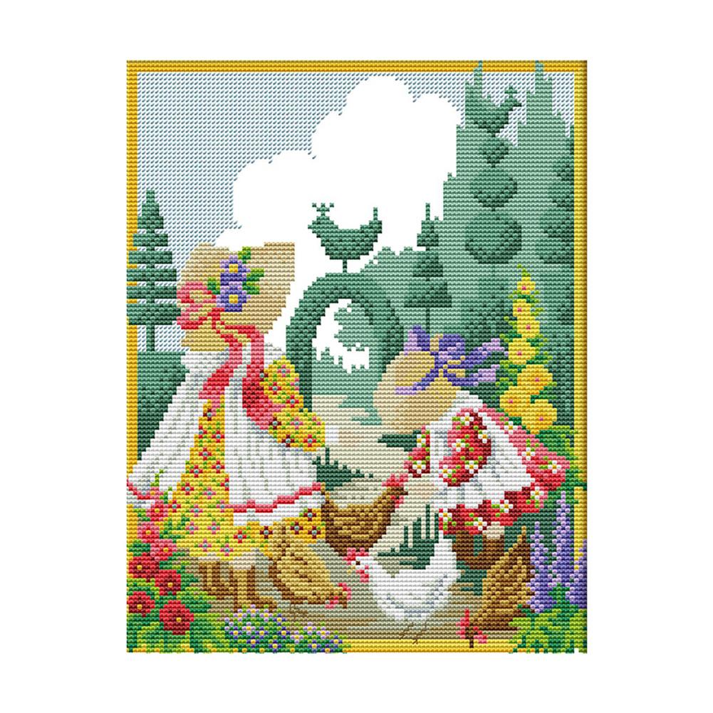 

Four Seasons Girls - 14CT Stamped Cross Stitch - 27*33cm, 501 Original